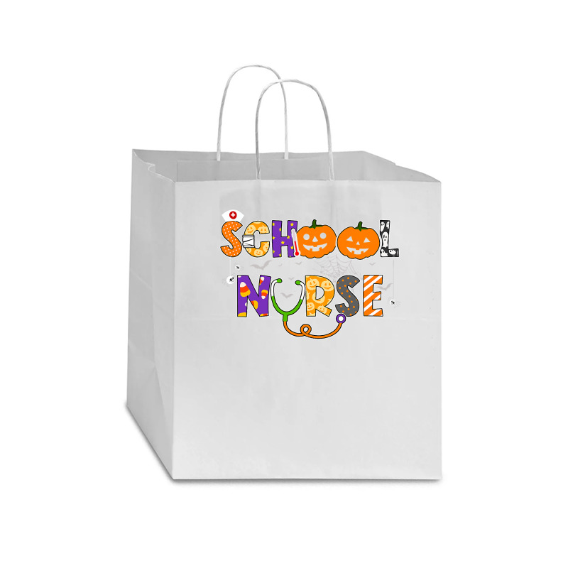 School Nurse Halloween Costume Registered Nurse Life Pumpkin Star Paper Bag - 13 X 7 X 13 | Artistshot