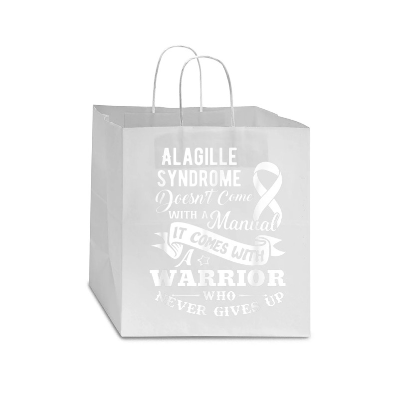 Alagille Syndrome Doesn't Come With A Manual Warrior T Shirt Star Paper Bag - 13 X 7 X 13 | Artistshot