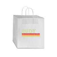 Rudy Name Personalized Retro Vintage Birthday Star Paper Bag - 13 X 7 X 13 | Artistshot