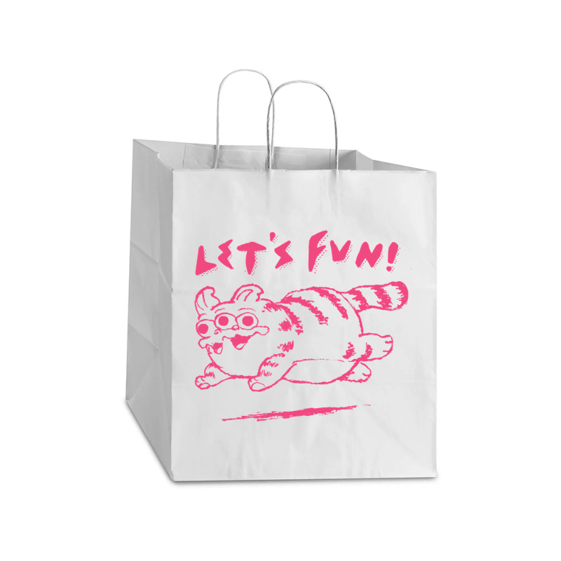 Let's Fun! Pink Take Out Paper Bag - 14 X 10 X 15 1/2 | Artistshot