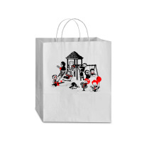 Horror Playground Children In Scary Movie Character Costumes T Shirt Traveler Paper Bag -13 X 6 X 15 3/4 | Artistshot