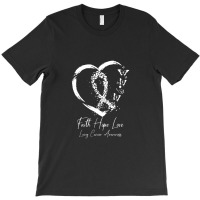 White Ribbon Faith Hope Love Support Lung Cancer Awareness T-shirt | Artistshot