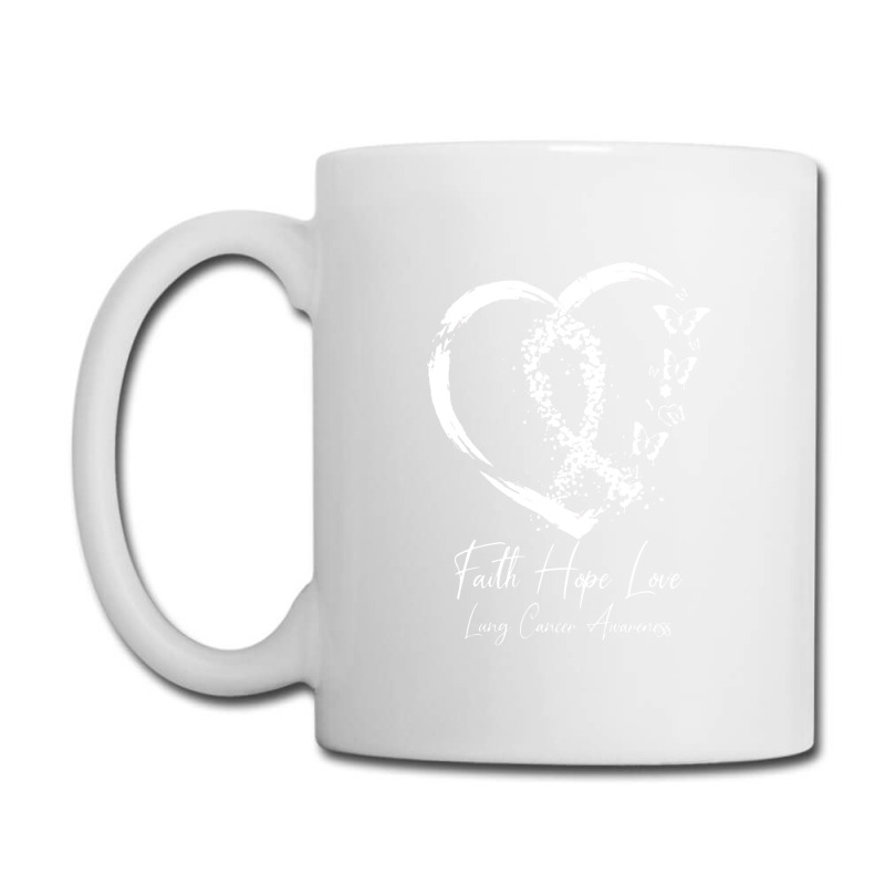 White Ribbon Faith Hope Love Support Lung Cancer Awareness Coffee Mug | Artistshot