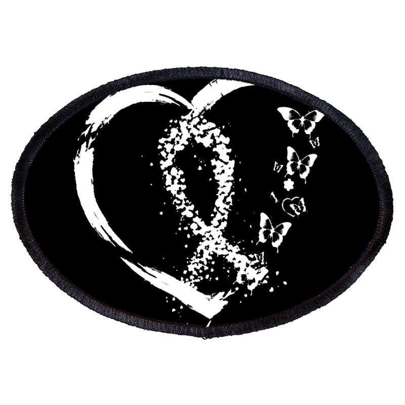 White Ribbon Faith Hope Love Support Lung Cancer Awareness Oval Patch | Artistshot