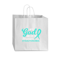 My God Is Stronger Than Dysautonomia Awareness Warrior Vogue Paper Bag - 16 X 6 X 12 | Artistshot