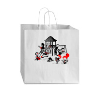 Horror Playground Children In Scary Movie Character Costumes T Shirt Vogue Paper Bag - 16 X 6 X 12 | Artistshot