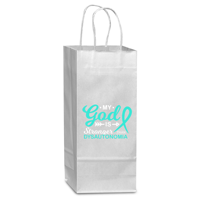 My God Is Stronger Than Dysautonomia Awareness Warrior Wine Paper Bag - 5 1/2 X 3 1/4 X 13 | Artistshot