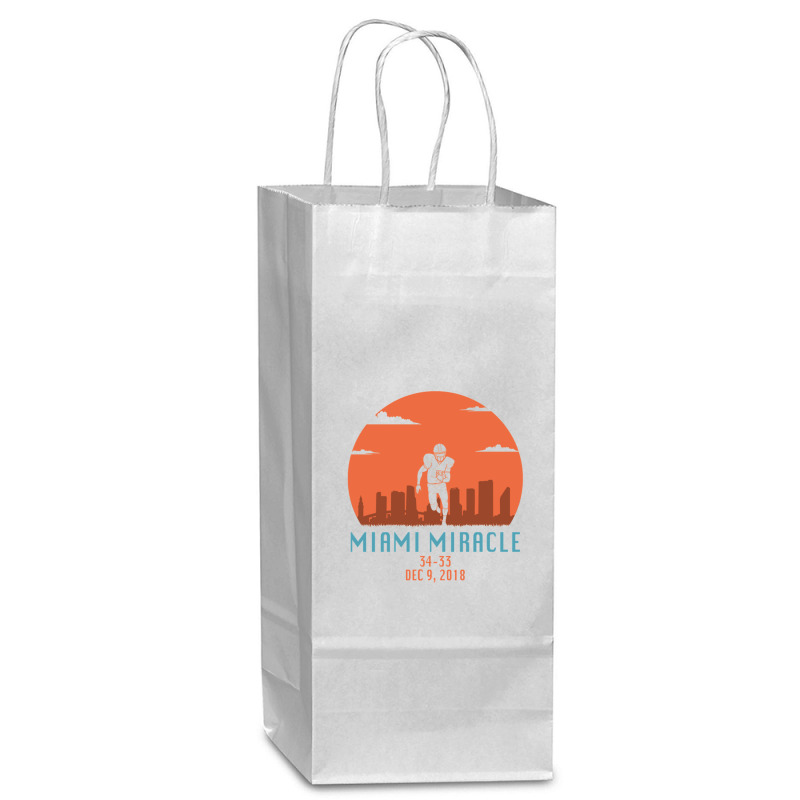 Miami Miracle Funny Football Dolphins Wine Paper Bag - 5 1/2 X 3 1/4 X 13 | Artistshot