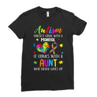 Autism Doesn't Come With A Manual Inspirational Autism Aunt T Shirt Ladies Fitted T-shirt | Artistshot