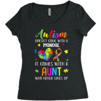 Autism Doesn't Come With A Manual Inspirational Autism Aunt T Shirt Women's Triblend Scoop T-shirt | Artistshot