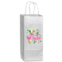 Christmas Flamingo St Patricks Day Wine Paper Bag - 5 1/2 X 3 1/4 X 13 | Artistshot