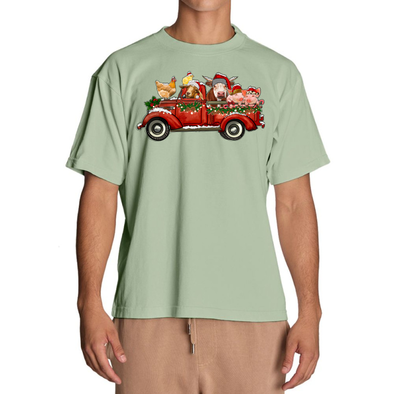 Christmas Truck With Farm Animals Urban Heavy T-shirt by RanaPortraitStore | Artistshot