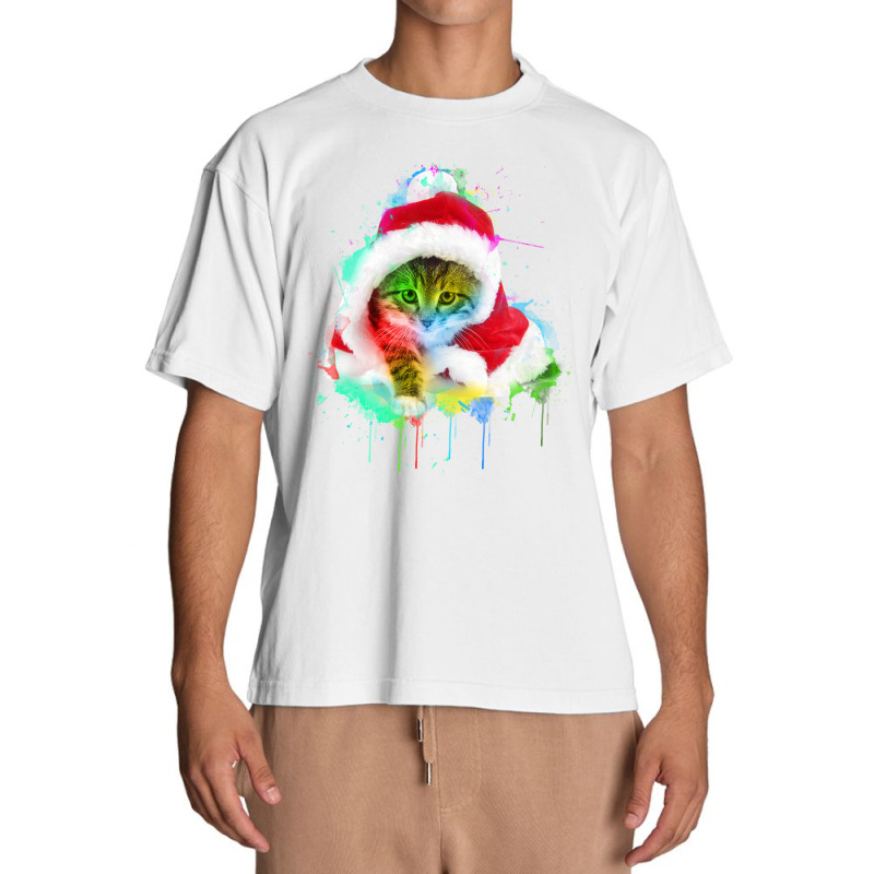 Merry Christmas Cat Urban Heavy T-shirt | Artistshot