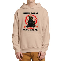 Hail Satan Funny Cat Yoga Urban Pullover Hoodie | Artistshot