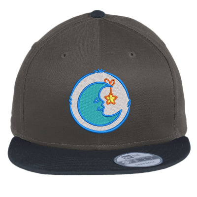 Sleepy Moon Embroidered Hat Flat Bill Snapback Cap Designed By Madhatter