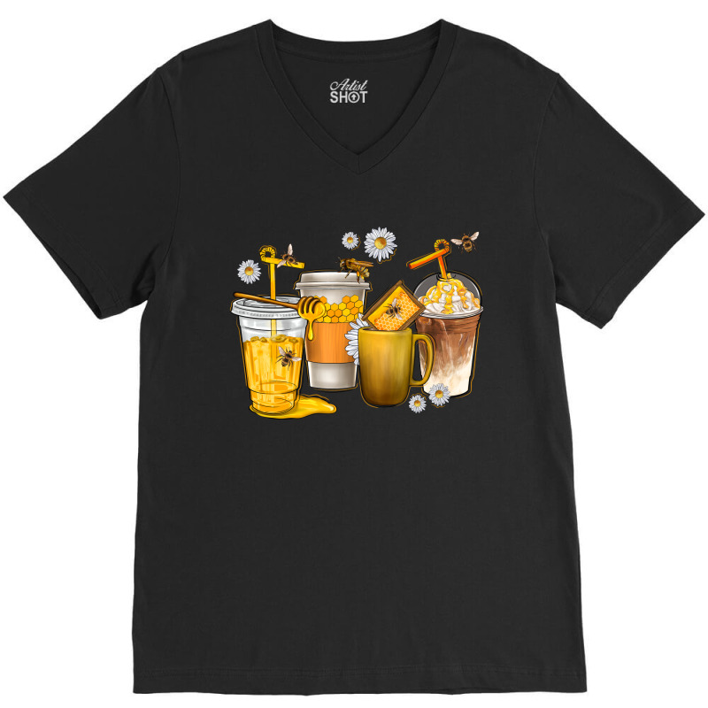 Coffee Cups Bumble Bee V-neck Tee | Artistshot