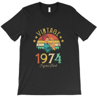 Womens Vintage 1974 Made In 1974 47th Birthday 47 Years Old V Neck T S T-shirt | Artistshot