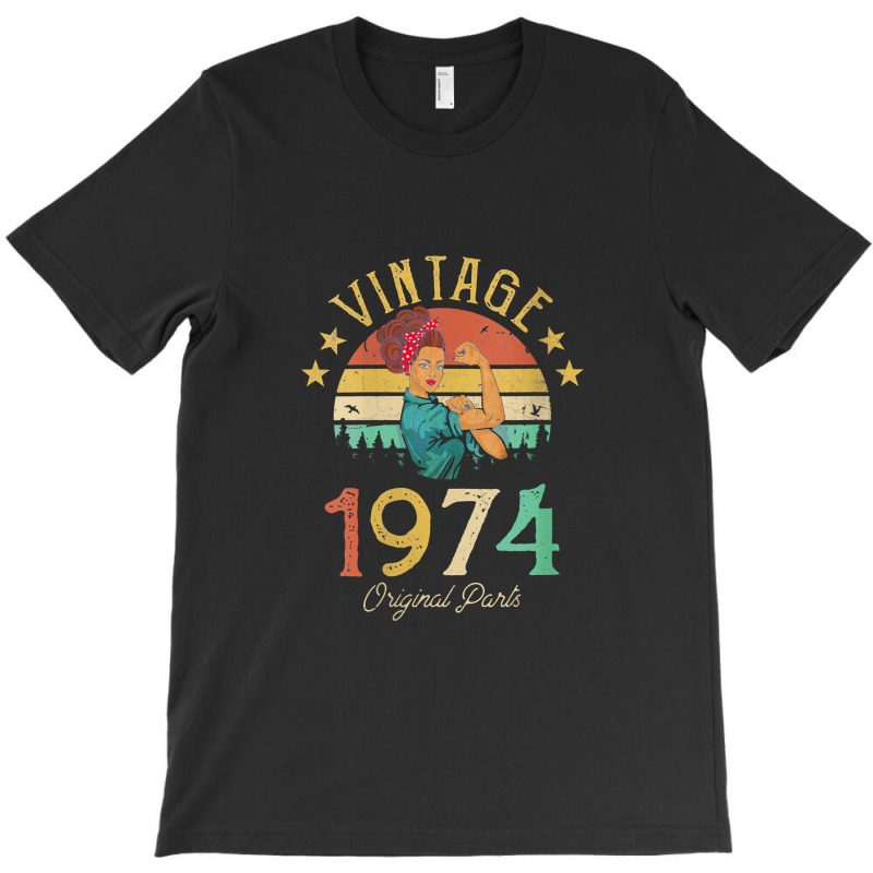 Womens Vintage 1974 Made In 1974 47th Birthday 47 Years Old V Neck T S T-shirt | Artistshot