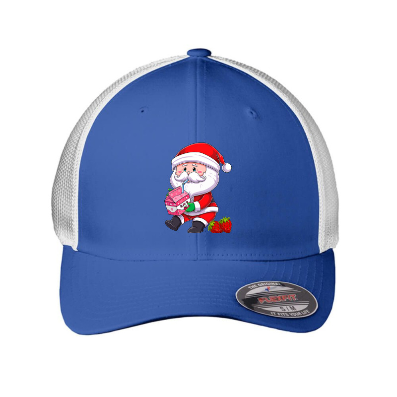 Santa Strawberry Milkshake Carton Kawaii Japanese Anime Xmas Mesh cap by pester | Artistshot