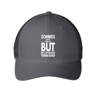 Zombies Might Come Out T  Shirt Zombies Might Come Out But My Cat Make Mesh Cap | Artistshot