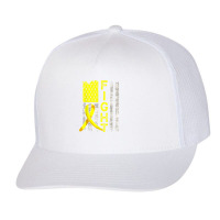 Fight Sarcoma Cancer Awareness American Flag Bone Cancer Trucker Cap | Artistshot