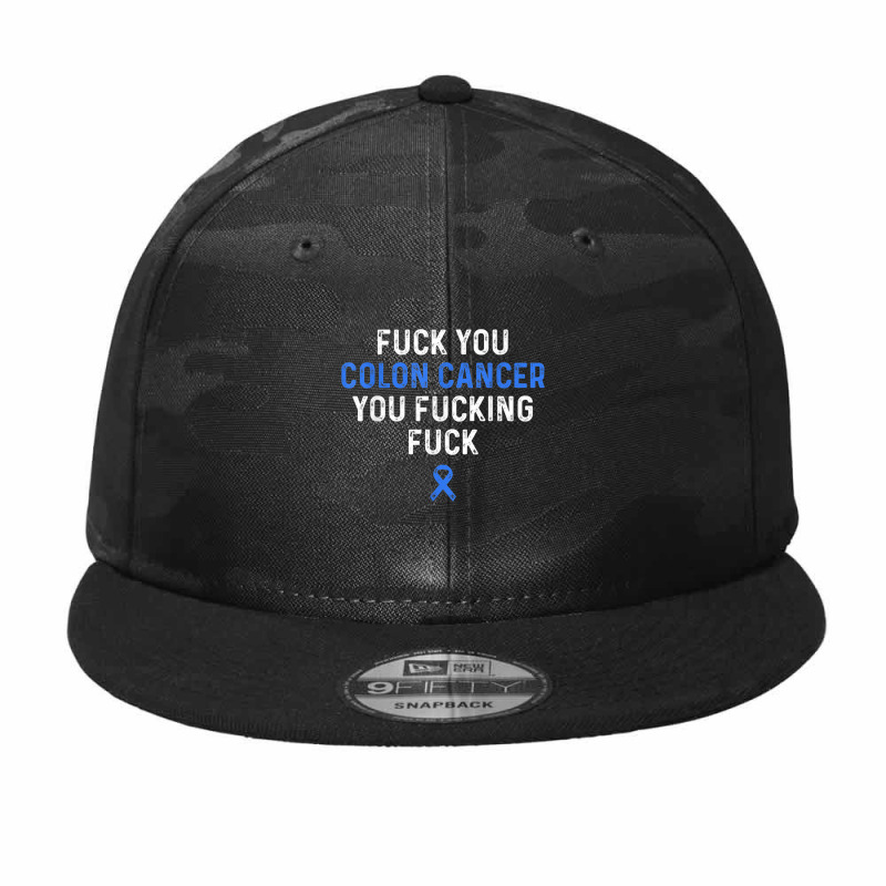 Fuck Colon Cancer Funny Awareness Blue Ribbon Women & Men Camo Snapback by LaytonDesign | Artistshot