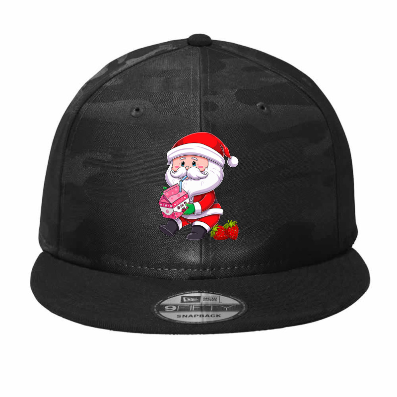 Santa Strawberry Milkshake Carton Kawaii Japanese Anime Xmas Camo Snapback by pester | Artistshot