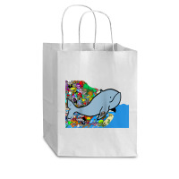 Blue Whale, Marine Sea Animal, Ocean Life, Surf, Art Work Raglan Baseb Cub Paper Bag - 8 X 4 1/2 X 10 1/4 | Artistshot