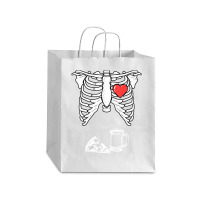 Dad Skeleton Halloween Beer Pizza Pregnancy Couple Men Debie Paper Bag - 10 X 5 X 13 | Artistshot