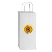 Yellow Flower Sunflower Hippie Pt Therapist Physical Therapy Double Wine Paper Bag - 6 1/2 X 3 1/2 X 12 3/8 | Artistshot