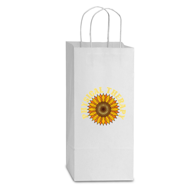 Yellow Flower Sunflower Hippie Pt Therapist Physical Therapy Double Wine Paper Bag - 6 1/2 X 3 1/2 X 12 3/8 | Artistshot