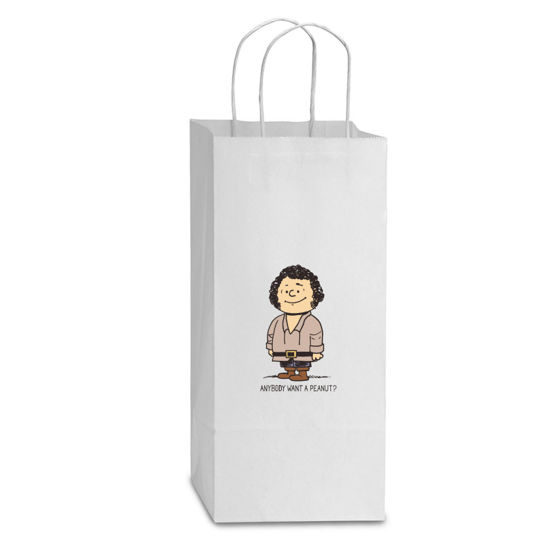 Anybody Want A Peanut Double Wine Paper Bag - 6 1/2 X 3 1/2 X 12 3/8 | Artistshot