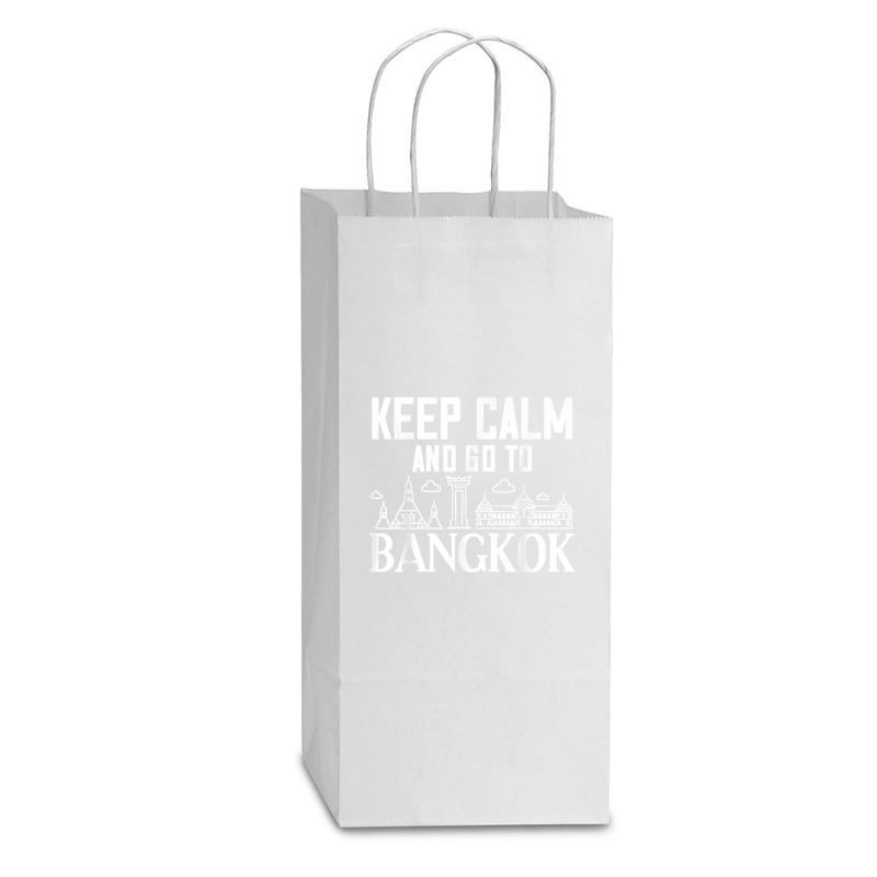 Bangkok Thailand City Skyline Map Double wine Paper Bag - 6 1/2 x 3 1/2 x 12 3/8 by ROMAINEDWILEY | Artistshot