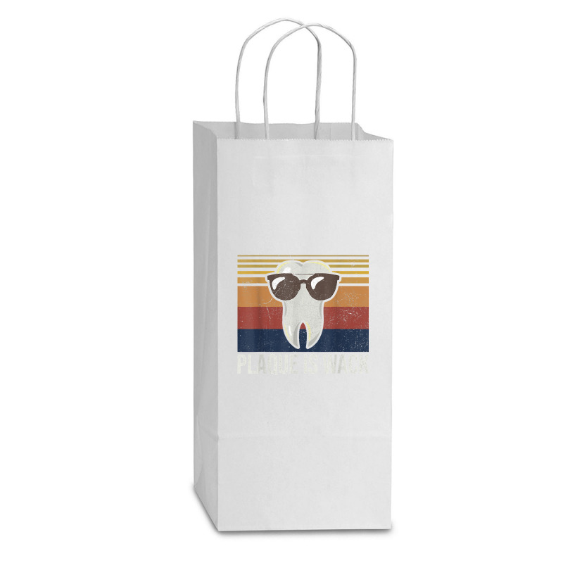 Plaque Is Wack Tooth Dental Care Dentist Double Wine Paper Bag - 6 1/2 X 3 1/2 X 12 3/8 | Artistshot