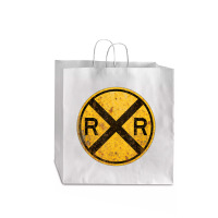 Railroad Crossing Sign 1935 Train Warning Symbol Jumbo Paper Bag - 18 X 7 X 18 3/4 | Artistshot