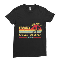 Family Vacation 2022 Vintage Retro Texas Galveston Beach Premium Ladies Fitted T-shirt | Artistshot