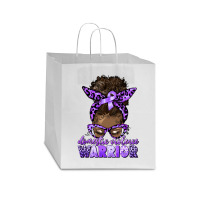 Domestic Violence Warrior Afro Messy Bun Star Paper Bag - 13 X 7 X 13 | Artistshot