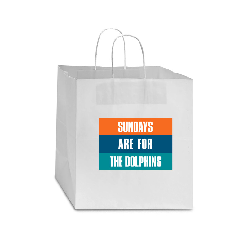 Sundays Are For The Dolphins Miami Footbal Star Paper Bag - 13 X 7 X 13 | Artistshot