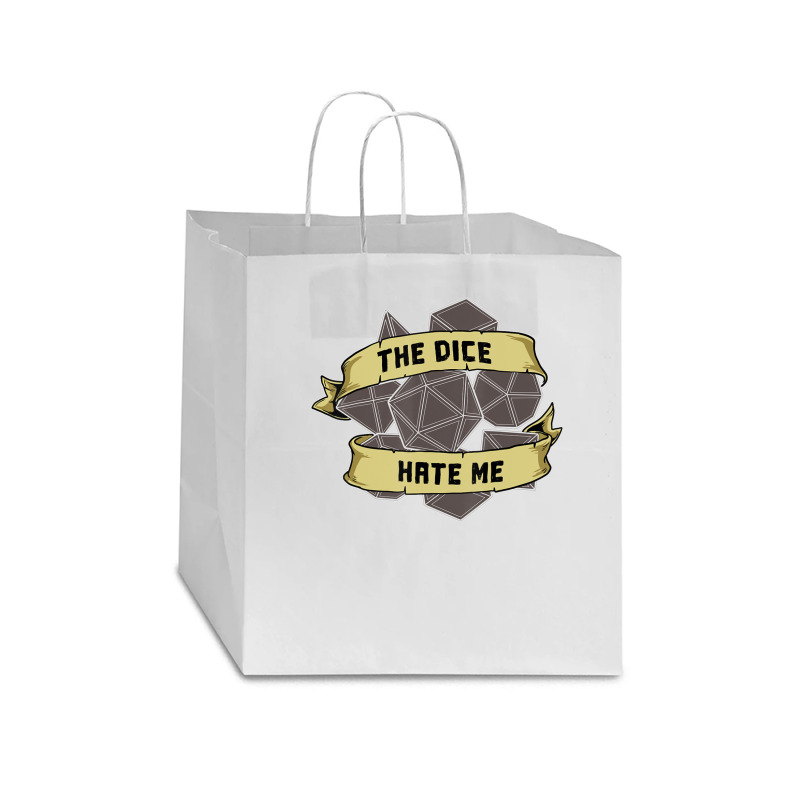 Retro The Dice Hate Me 20 Sided Tabletop Role Play Star Paper Bag - 13 X 7 X 13 | Artistshot