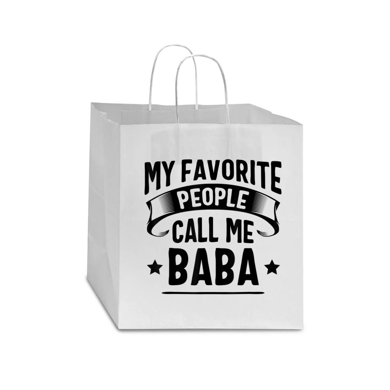 My Favorite People Call Me Baba Fathers Day T Shirt Star Paper Bag - 13 X 7 X 13 | Artistshot