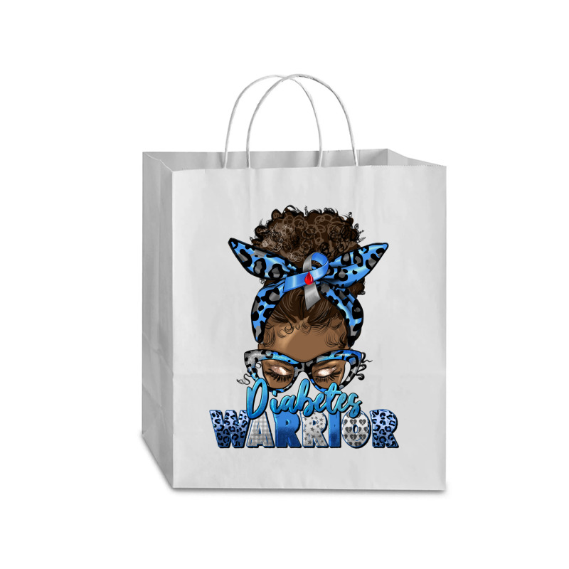 Diabetes Warrior Afro Messy Bun Traveler Paper Bag -13 X 6 X 15 3/4 | Artistshot