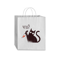 Russian Language Cat With A Knife Saying What Traveler Paper Bag -13 X 6 X 15 3/4 | Artistshot