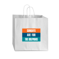 Sundays Are For The Dolphins Miami Footbal Vogue Paper Bag - 16 X 6 X 12 | Artistshot