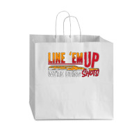 Line 'em Up We're Doing Sporting Clays Shotgun Clay Shooting T Shirt Vogue Paper Bag - 16 X 6 X 12 | Artistshot