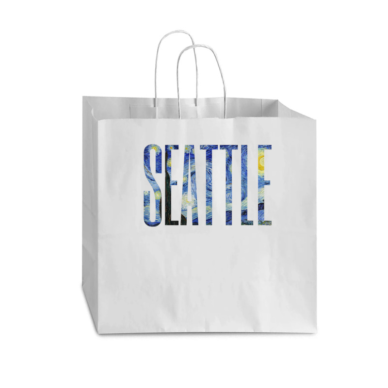 Seattle Van Gogh Starry Night Art Vincent Van Gogh Painting Vogue Paper Bag - 16 X 6 X 12 | Artistshot