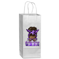 Domestic Violence Warrior Afro Messy Bun Wine Paper Bag - 5 1/2 X 3 1/4 X 13 | Artistshot