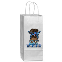 Diabetes Warrior Afro Messy Bun Wine Paper Bag - 5 1/2 X 3 1/4 X 13 | Artistshot