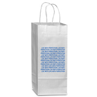 Live With Perfection Blue Pattern Aesthetic Wine Paper Bag - 5 1/2 X 3 1/4 X 13 | Artistshot