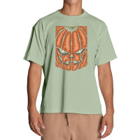 Scary Pumpkin Halloween Black Tee Urban Heavy T-shirt | Artistshot