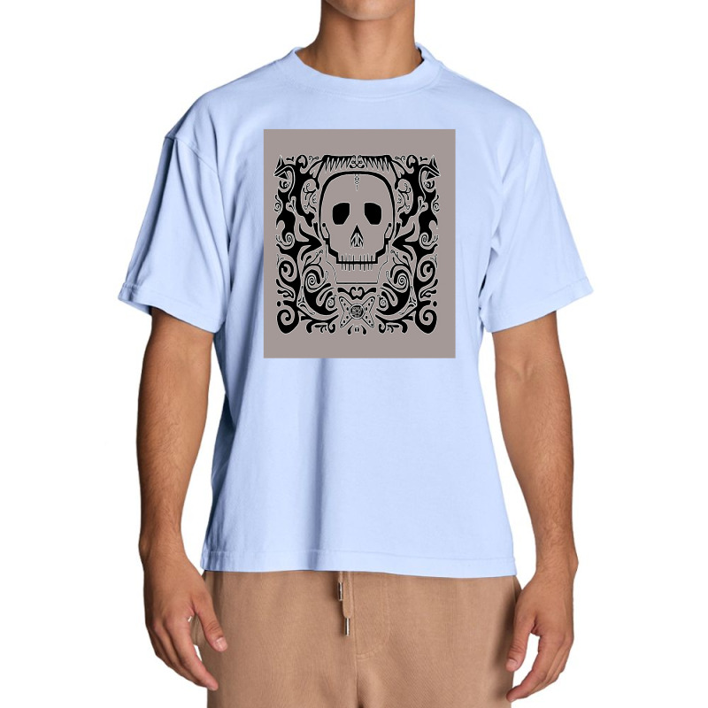 Skull Stencil Warm Grey Urban Heavy T-shirt | Artistshot